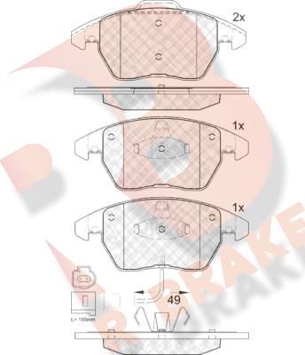 R Brake RB1567 - Əyləc altlığı dəsti, əyləc diski furqanavto.az