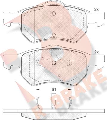 R Brake RB1586 - Əyləc altlığı dəsti, əyləc diski furqanavto.az