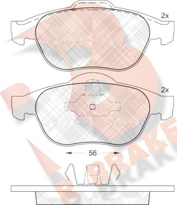 R Brake RB1533 - Əyləc altlığı dəsti, əyləc diski furqanavto.az