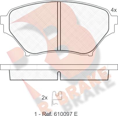 R Brake RB1529 - Əyləc altlığı dəsti, əyləc diski furqanavto.az