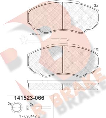 R Brake RB1523 - Əyləc altlığı dəsti, əyləc diski furqanavto.az