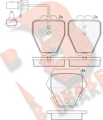 R Brake RB1571 - Əyləc altlığı dəsti, əyləc diski furqanavto.az