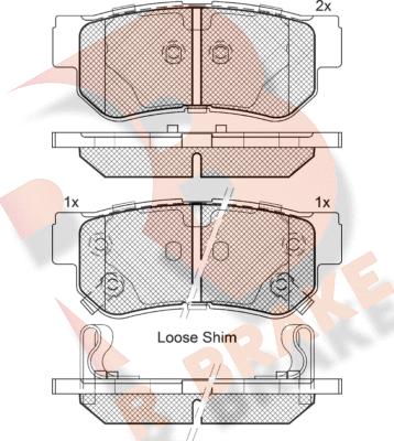 R Brake RB1645 - Əyləc altlığı dəsti, əyləc diski furqanavto.az