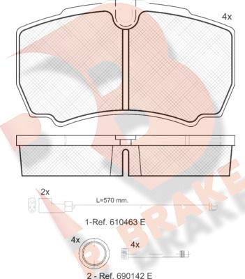 R Brake RB1640-229 - Əyləc altlığı dəsti, əyləc diski furqanavto.az