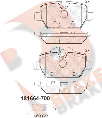 R Brake RB1664-700 - Əyləc altlığı dəsti, əyləc diski furqanavto.az