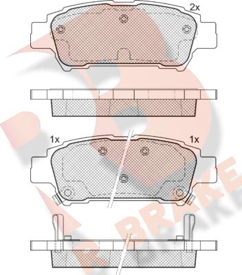 R Brake RB1608 - Əyləc altlığı dəsti, əyləc diski furqanavto.az