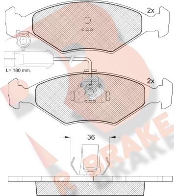 R Brake RB1603 - Əyləc altlığı dəsti, əyləc diski furqanavto.az