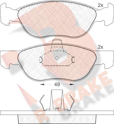 R Brake RB1602 - Əyləc altlığı dəsti, əyləc diski furqanavto.az