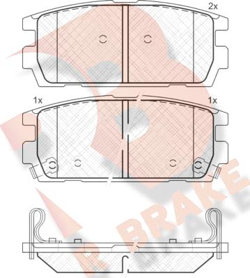 R Brake RB1615 - Əyləc altlığı dəsti, əyləc diski furqanavto.az