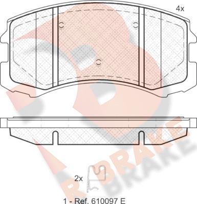 R Brake RB1618 - Əyləc altlığı dəsti, əyləc diski furqanavto.az