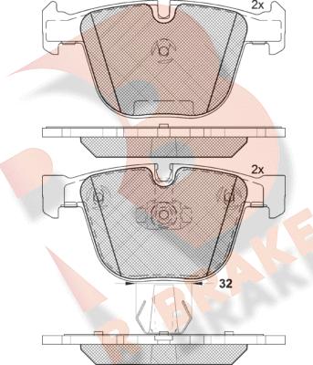 R Brake RB1687 - Əyləc altlığı dəsti, əyləc diski furqanavto.az