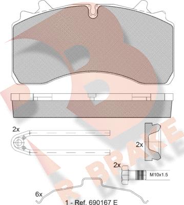 R Brake RB1631-066 - Əyləc altlığı dəsti, əyləc diski furqanavto.az