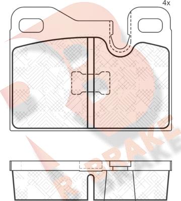 R Brake RB1624 - Əyləc altlığı dəsti, əyləc diski furqanavto.az