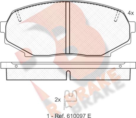 R Brake RB1099 - Əyləc altlığı dəsti, əyləc diski furqanavto.az