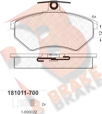 R Brake RB1011-700 - Əyləc altlığı dəsti, əyləc diski www.furqanavto.az