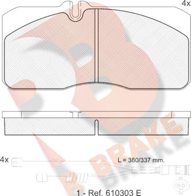 R Brake RB1088-120 - Əyləc altlığı dəsti, əyləc diski furqanavto.az