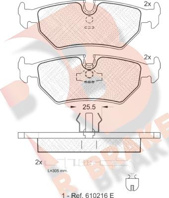 R Brake RB1087 - Əyləc altlığı dəsti, əyləc diski furqanavto.az