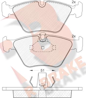 R Brake RB1140 - Əyləc altlığı dəsti, əyləc diski furqanavto.az