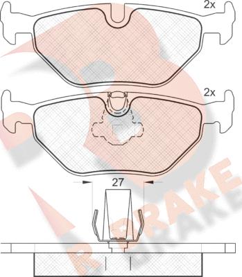 R Brake RB1141 - Əyləc altlığı dəsti, əyləc diski furqanavto.az