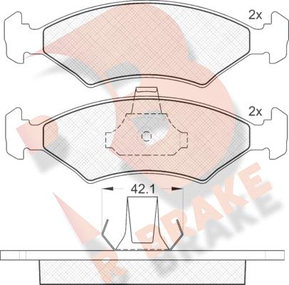 R Brake RB1142 - Əyləc altlığı dəsti, əyləc diski furqanavto.az