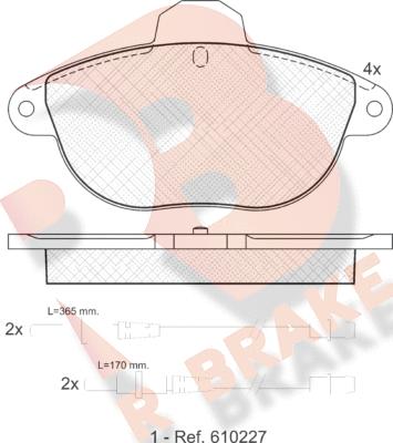 R Brake RB1154 - Əyləc altlığı dəsti, əyləc diski furqanavto.az