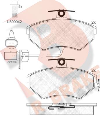 R Brake RB1157-203 - Əyləc altlığı dəsti, əyləc diski furqanavto.az