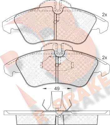 R Brake RB1104-046 - Əyləc altlığı dəsti, əyləc diski www.furqanavto.az