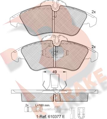 R Brake RB1104-203 - Əyləc altlığı dəsti, əyləc diski furqanavto.az