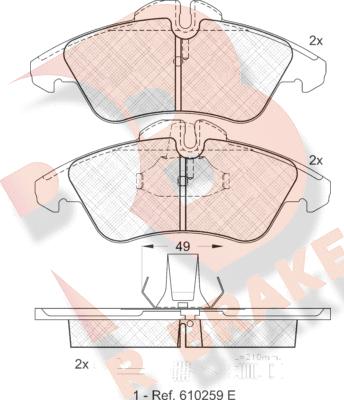 R Brake RB1104 - Əyləc altlığı dəsti, əyləc diski furqanavto.az