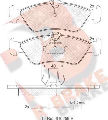 R Brake RB1103 - Əyləc altlığı dəsti, əyləc diski furqanavto.az