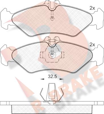 R Brake RB1102-046 - Əyləc altlığı dəsti, əyləc diski furqanavto.az