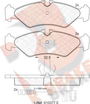 R Brake RB1102-203 - Əyləc altlığı dəsti, əyləc diski furqanavto.az