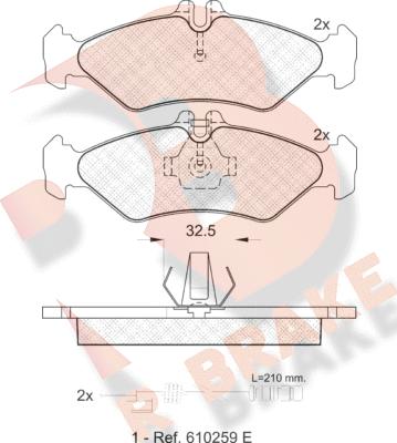 R Brake RB1102 - Əyləc altlığı dəsti, əyləc diski furqanavto.az