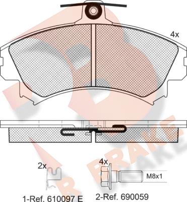 R Brake RB1118-700 - Əyləc altlığı dəsti, əyləc diski furqanavto.az