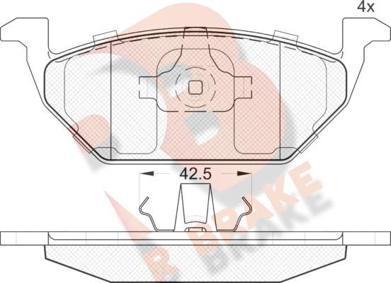 R Brake RB1184 - Əyləc altlığı dəsti, əyləc diski furqanavto.az