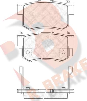 R Brake RB1187 - Əyləc altlığı dəsti, əyləc diski furqanavto.az