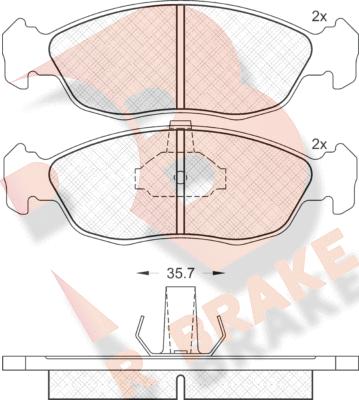 R Brake RB1121 - Əyləc altlığı dəsti, əyləc diski furqanavto.az