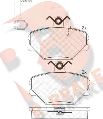 R Brake RB1127 - Əyləc altlığı dəsti, əyləc diski furqanavto.az