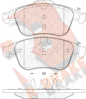 R Brake RB1859 - Əyləc altlığı dəsti, əyləc diski furqanavto.az