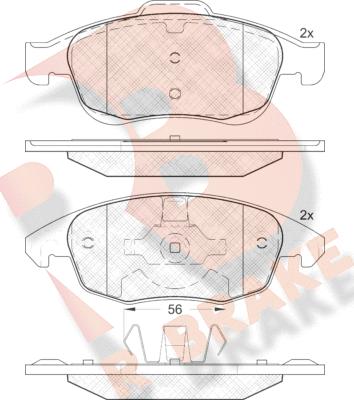 R Brake RB1852 - Əyləc altlığı dəsti, əyləc diski furqanavto.az