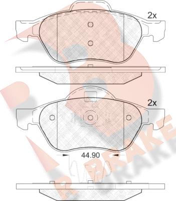 R Brake RB1860 - Əyləc altlığı dəsti, əyləc diski furqanavto.az