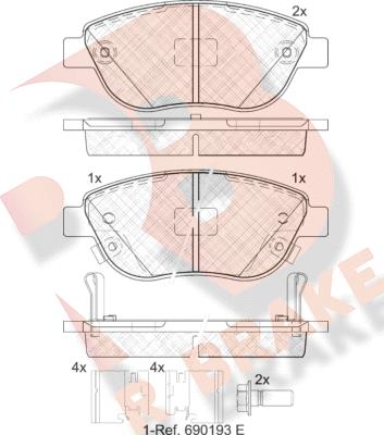 R Brake RB1809-203 - Əyləc altlığı dəsti, əyləc diski furqanavto.az