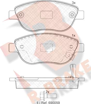 R Brake RB1809 - Əyləc altlığı dəsti, əyləc diski furqanavto.az