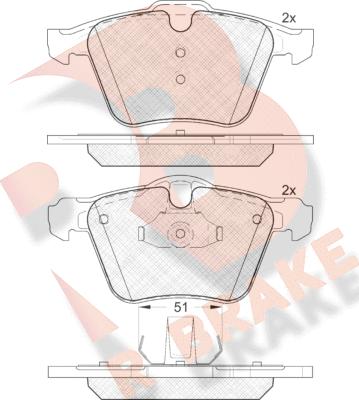 R Brake RB1805 - Əyləc altlığı dəsti, əyləc diski furqanavto.az