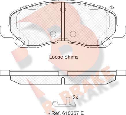 R Brake RB1806 - Əyləc altlığı dəsti, əyləc diski furqanavto.az