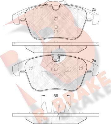 R Brake RB1885 - Əyləc altlığı dəsti, əyləc diski furqanavto.az