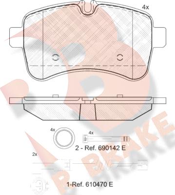 R Brake RB1837-203 - Əyləc altlığı dəsti, əyləc diski furqanavto.az