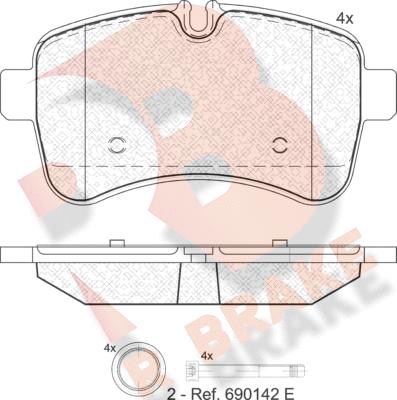 R Brake RB1837 - Əyləc altlığı dəsti, əyləc diski furqanavto.az