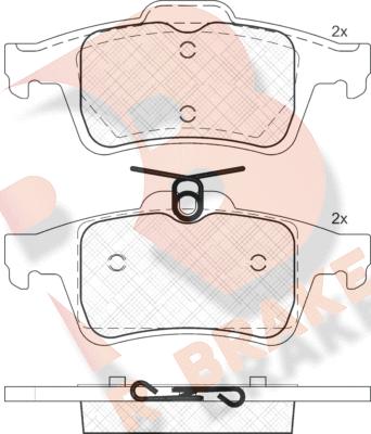 R Brake RB1825 - Əyləc altlığı dəsti, əyləc diski furqanavto.az