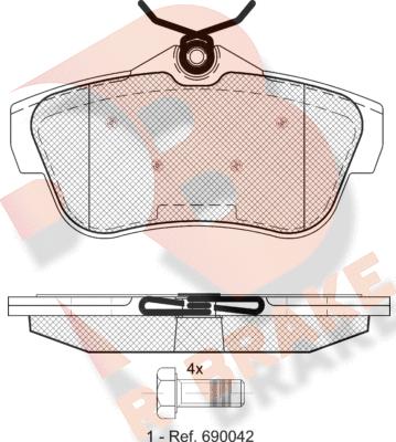 R Brake RB1823 - Əyləc altlığı dəsti, əyləc diski furqanavto.az